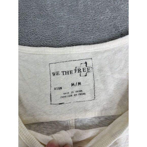 We The Free Gametime Henley Tee Women's Size Medium Cream - Picture 4 of 9